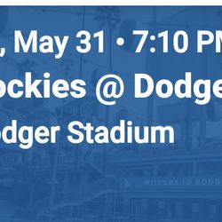 Rockies VS  Dodgers  TODAY