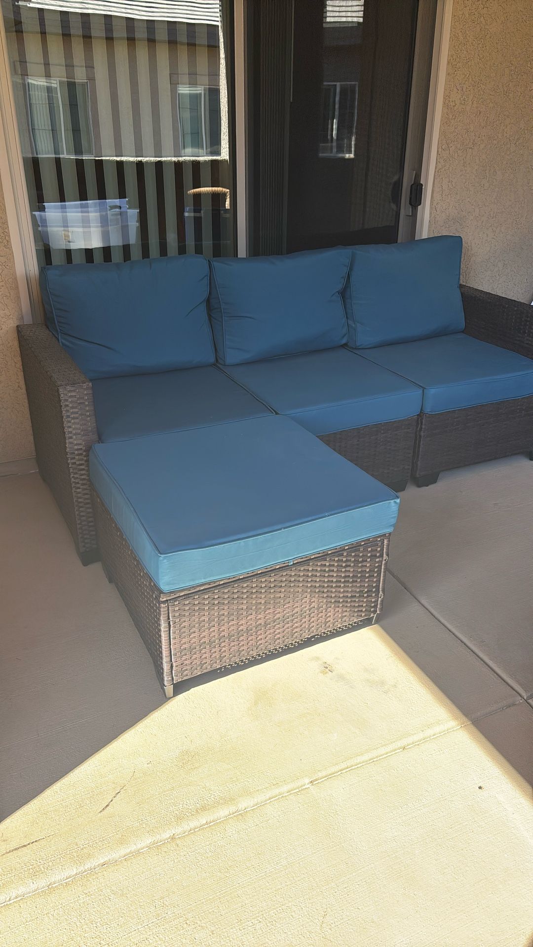 Rattan Sofa With Chaise