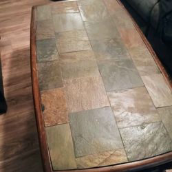 Stone And Wooden Coffee Table