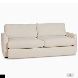 Modern Beige Sofa Couch With Ottoman