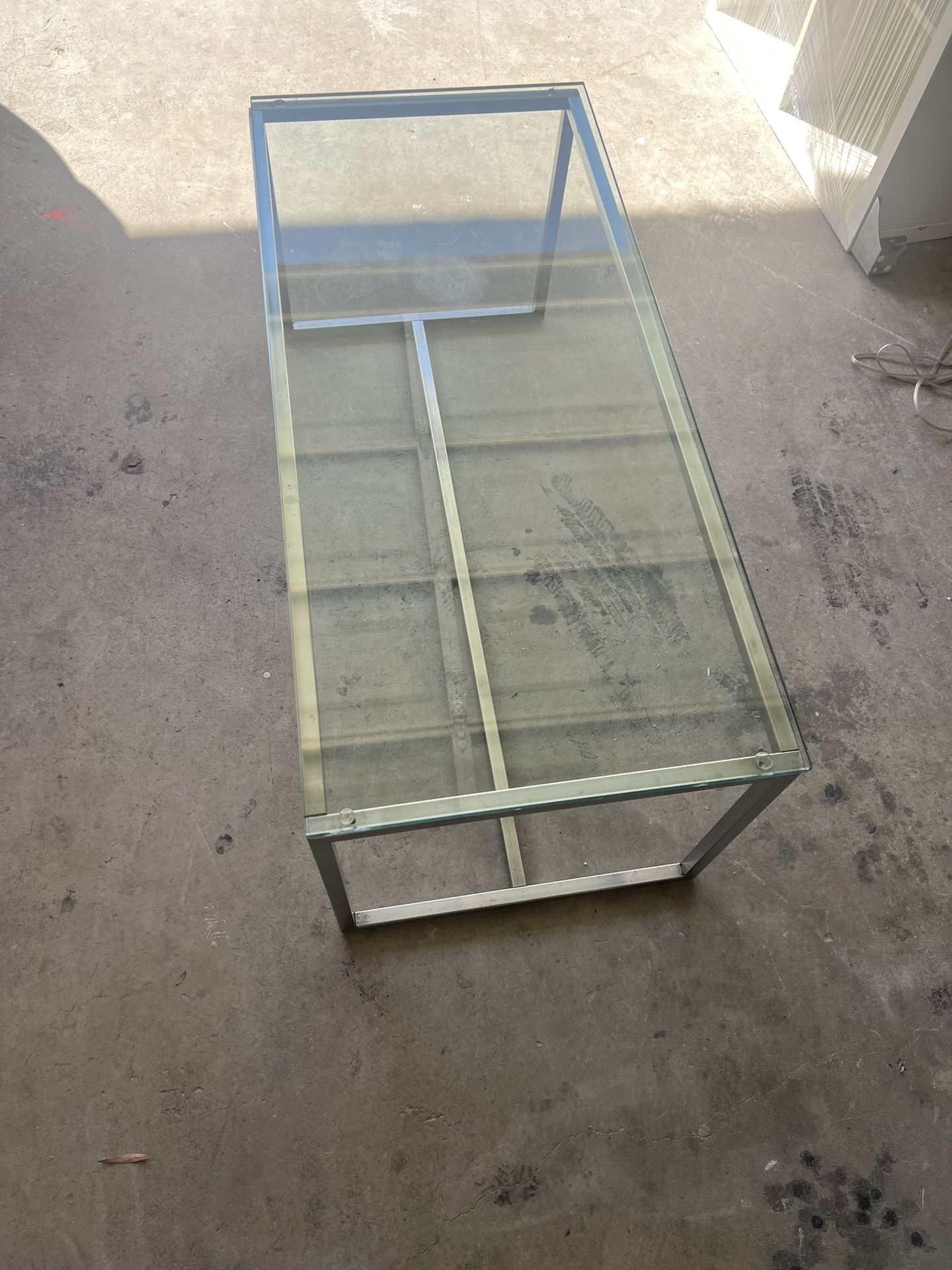 Glass Coffee Table And Matching Side Table