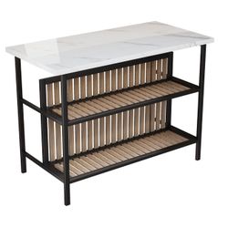 AWQM Kitchen Island with Seating & Storage Shelf, Faux Marble Island Table for Kitchen, Modern Bar Table and Chairs Set for 2,Dining Table Set for Sma