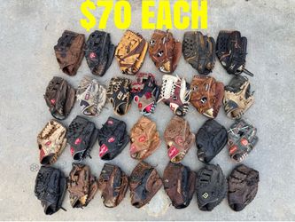 Baseball Gloves $70 each have more equipment available