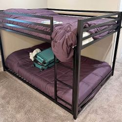 Full Size Bunk Bed Floor Bed Metal Frame