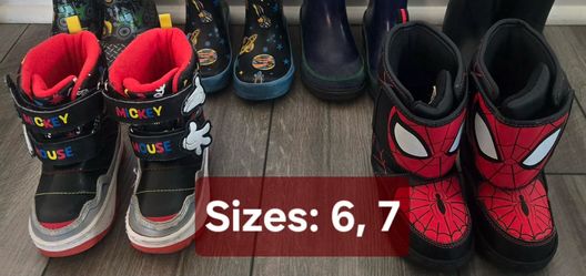 Disney Mickey Mouse and Marvel Spider-Man - light up - Toddler Boots Little Kid Boot Bundle