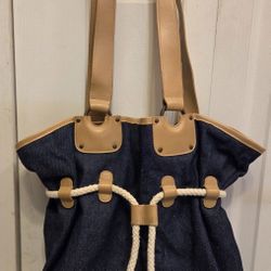 Elle Denim Drawstring Bag 