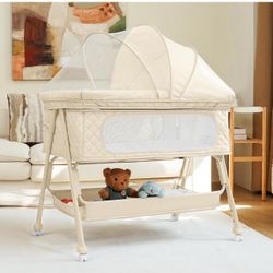 Baby Crib  Bedside Sleeper Beige Color New $$70