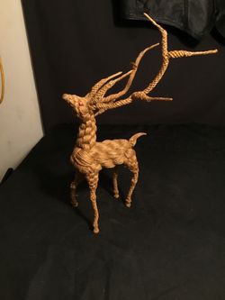 Vintage Scandinavian jute rope dear