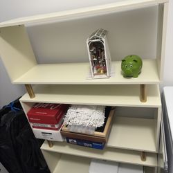 White And Gold Tiered Bookshelf