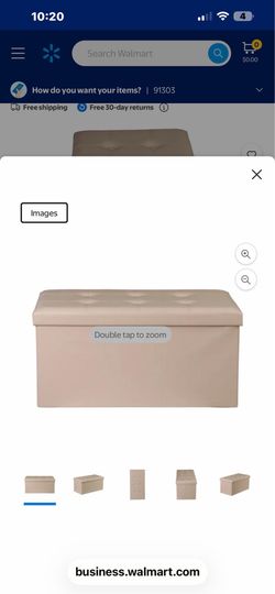 ENY 30" Folding Storage Ottoman Bench Entryway MDF PVC Faux Leather Finish, Beige   36 $15