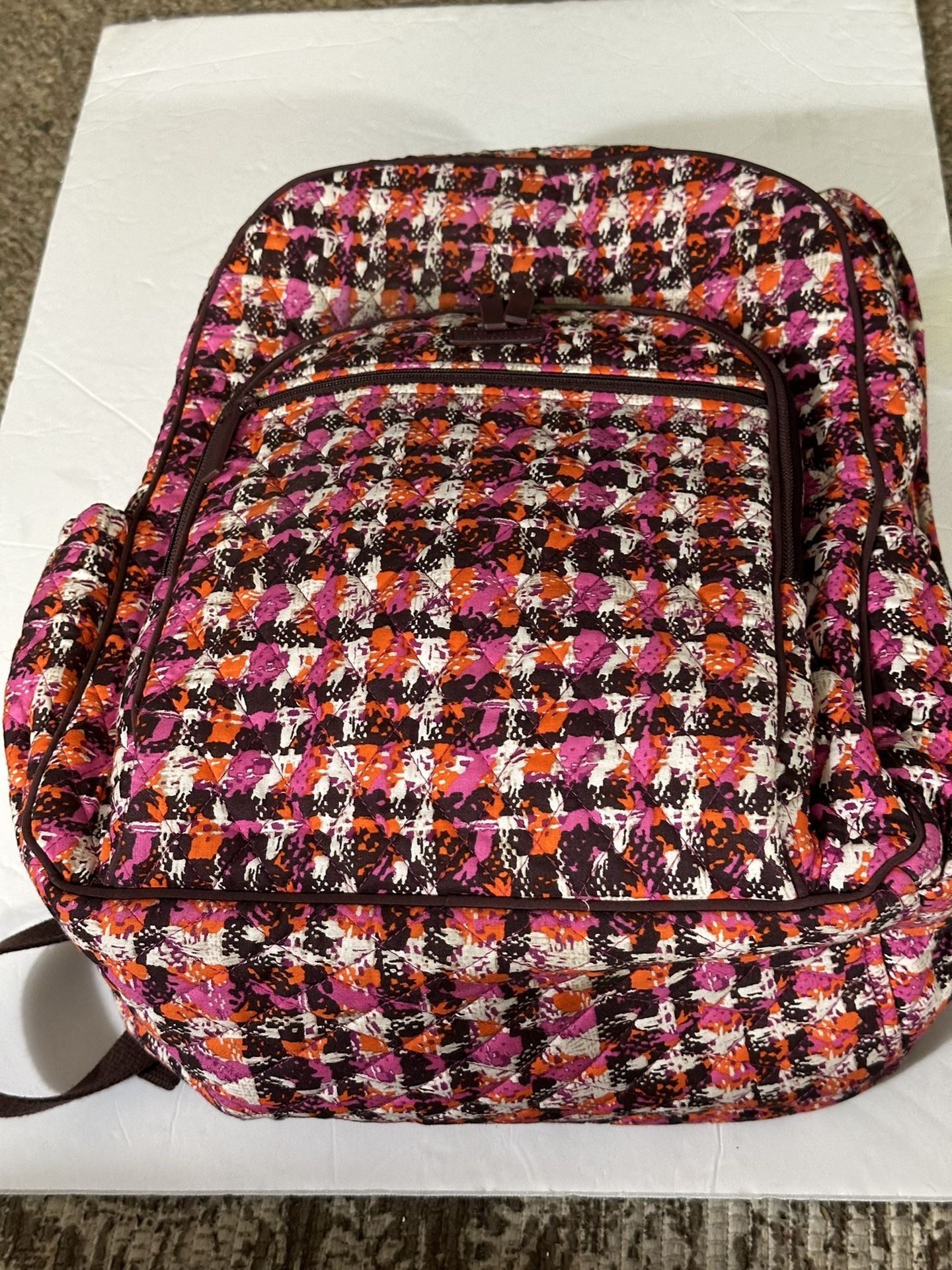 New Vera Bradley Campus Tech Backpack Tweed Pink 16X12X7 1/2 Large Laptop Holder