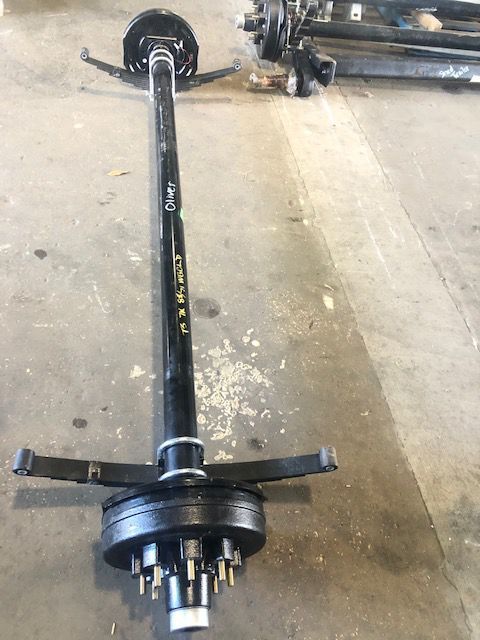 7k Rockwell Aluminum Spring axle with springs, brakes and hardware ...