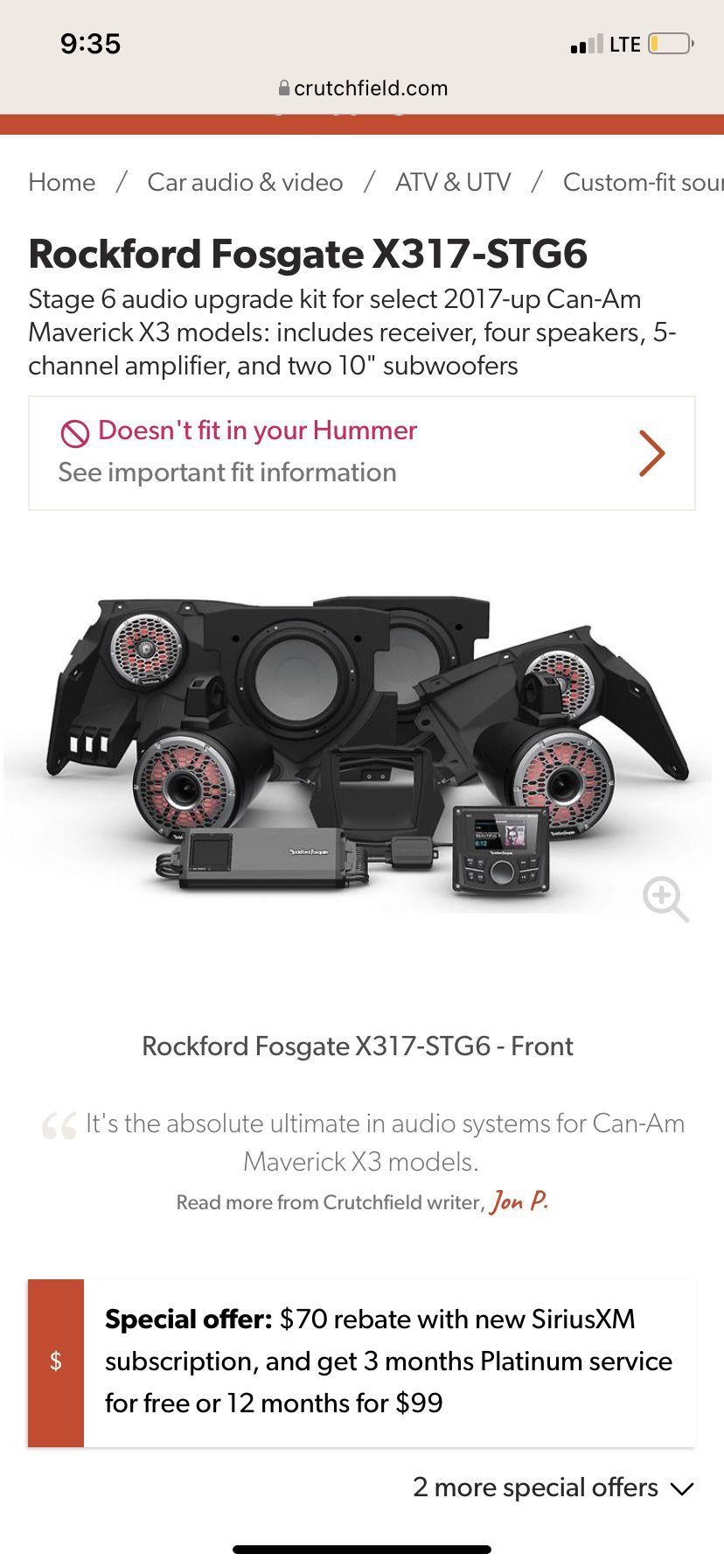 Rockford Fosgate Can Am And Polaris rzr Pro Xp Kit