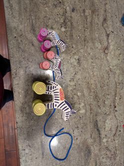 Anthropology Zebra Pull Toy