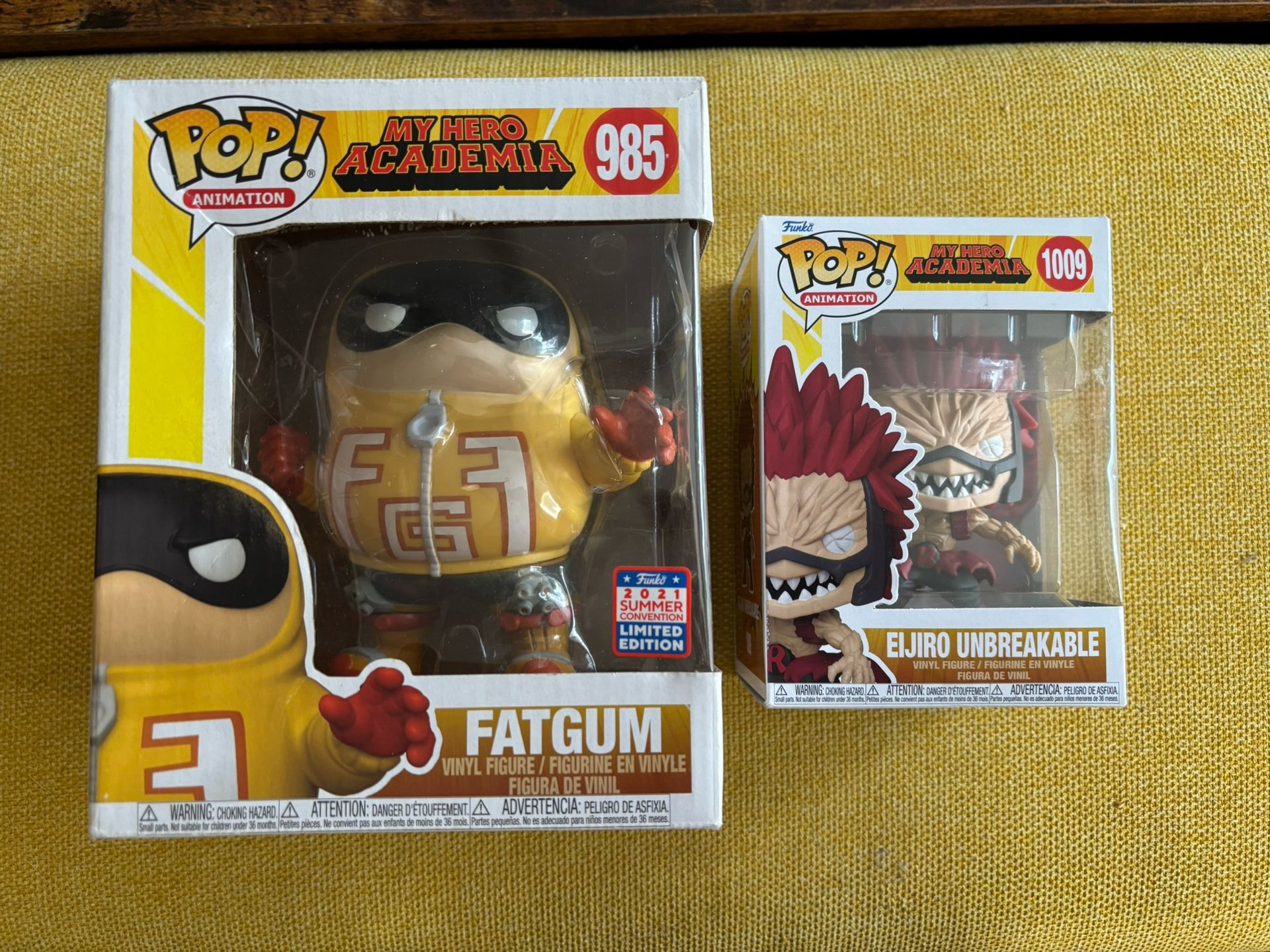 My hero Academia Funko Pops Fatgum and Eijiro