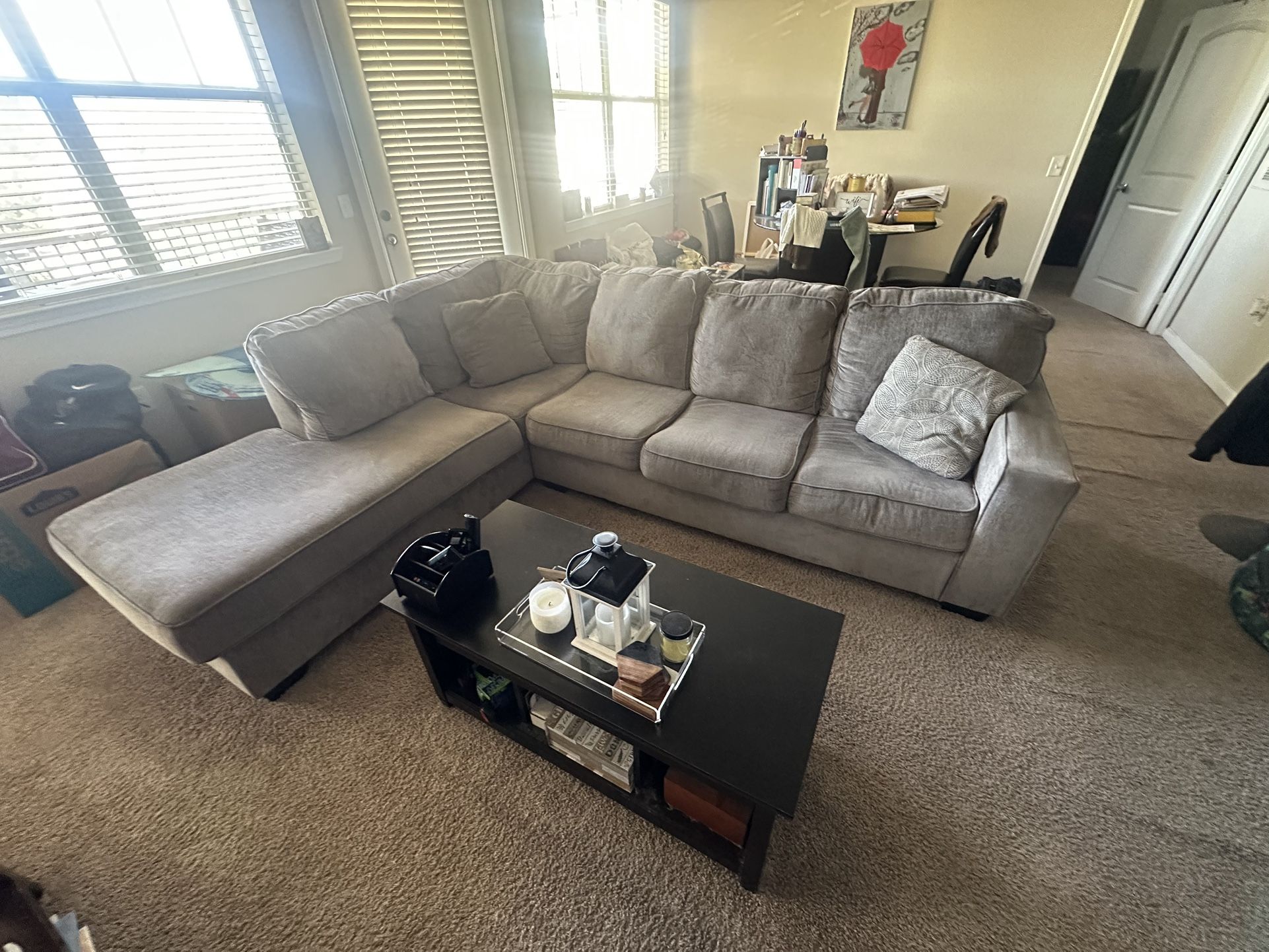 Gray Sectional Couch - Excellent Condition!