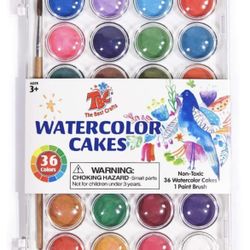 The Best Crafts Watercolor Paint Set 36 Vibrant Water Color With 3 Individual Paint Pallet Non Toxic Washable Kids Paint Portable Painting Supplies fo