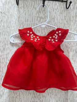 New born red dress baby