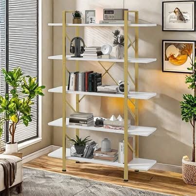 Etta Avenue™ Confucius Gold & White Bookcase