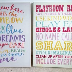 3D Watercolor Word Art for Child Bedroom / Playroom