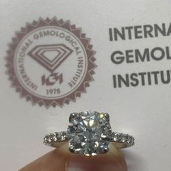 14k Gold & CVD Diamond Solitaire Ring 