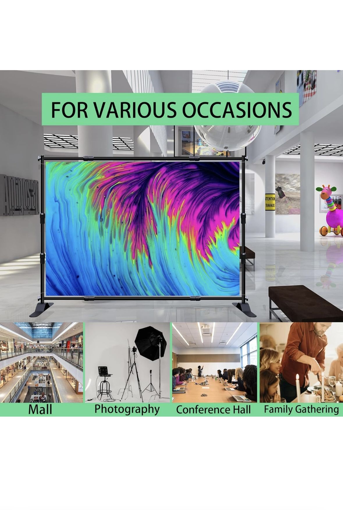 Used Photo Backdrop Banner Stand Kit Stand For Party
