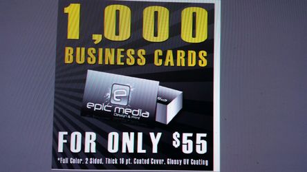 1000 Thick Glossy Business Cards (full color, 2 sided)