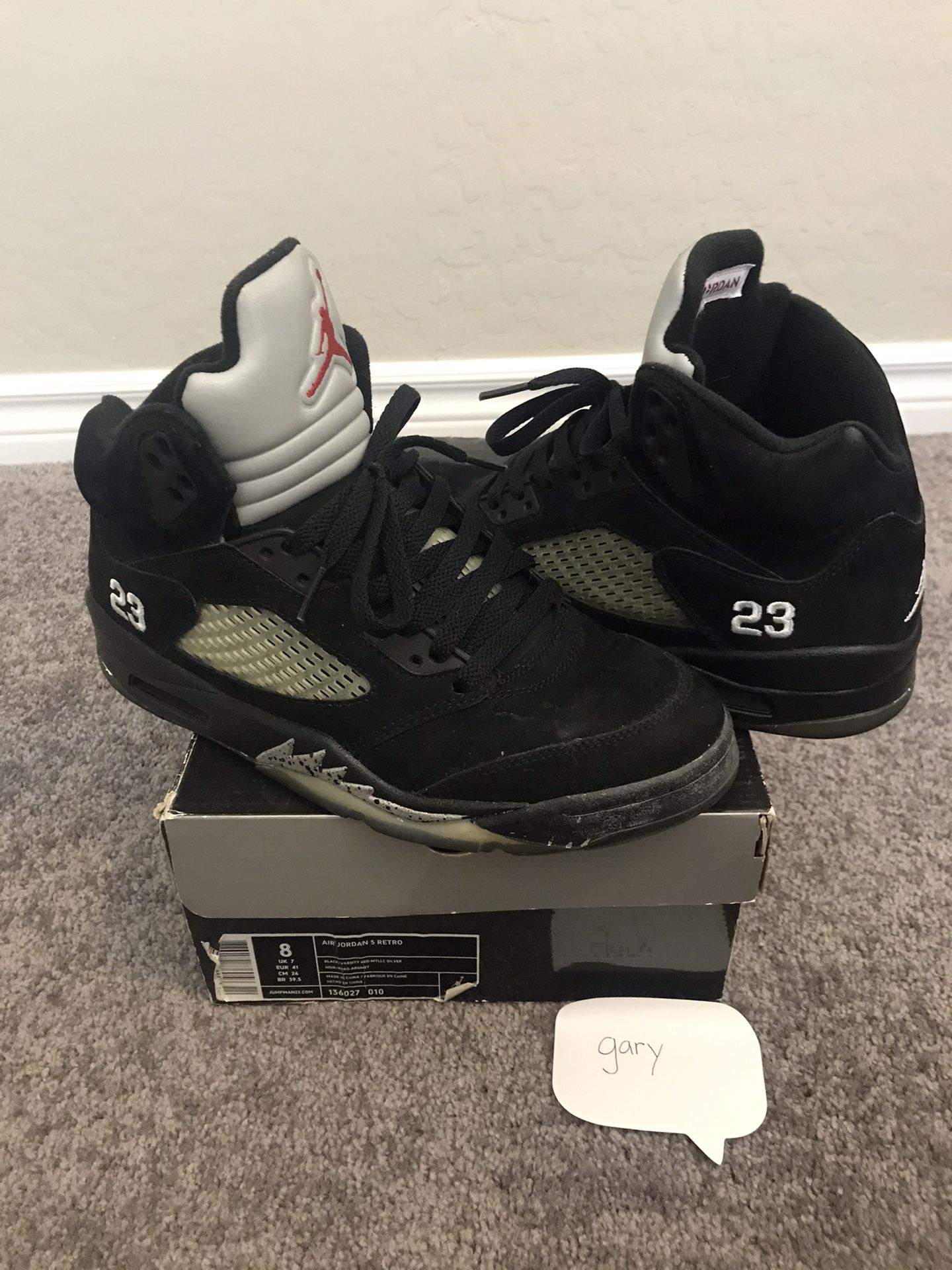 Jordan Metallic 5s (2007) Size 8