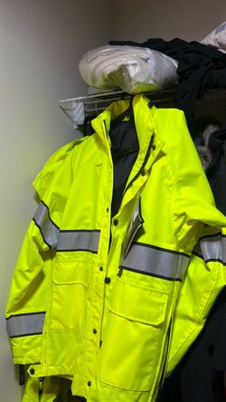 Blauer hi vis raincoat with fleece coat liner