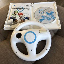 Wii Mario Kart With Game Wheel 