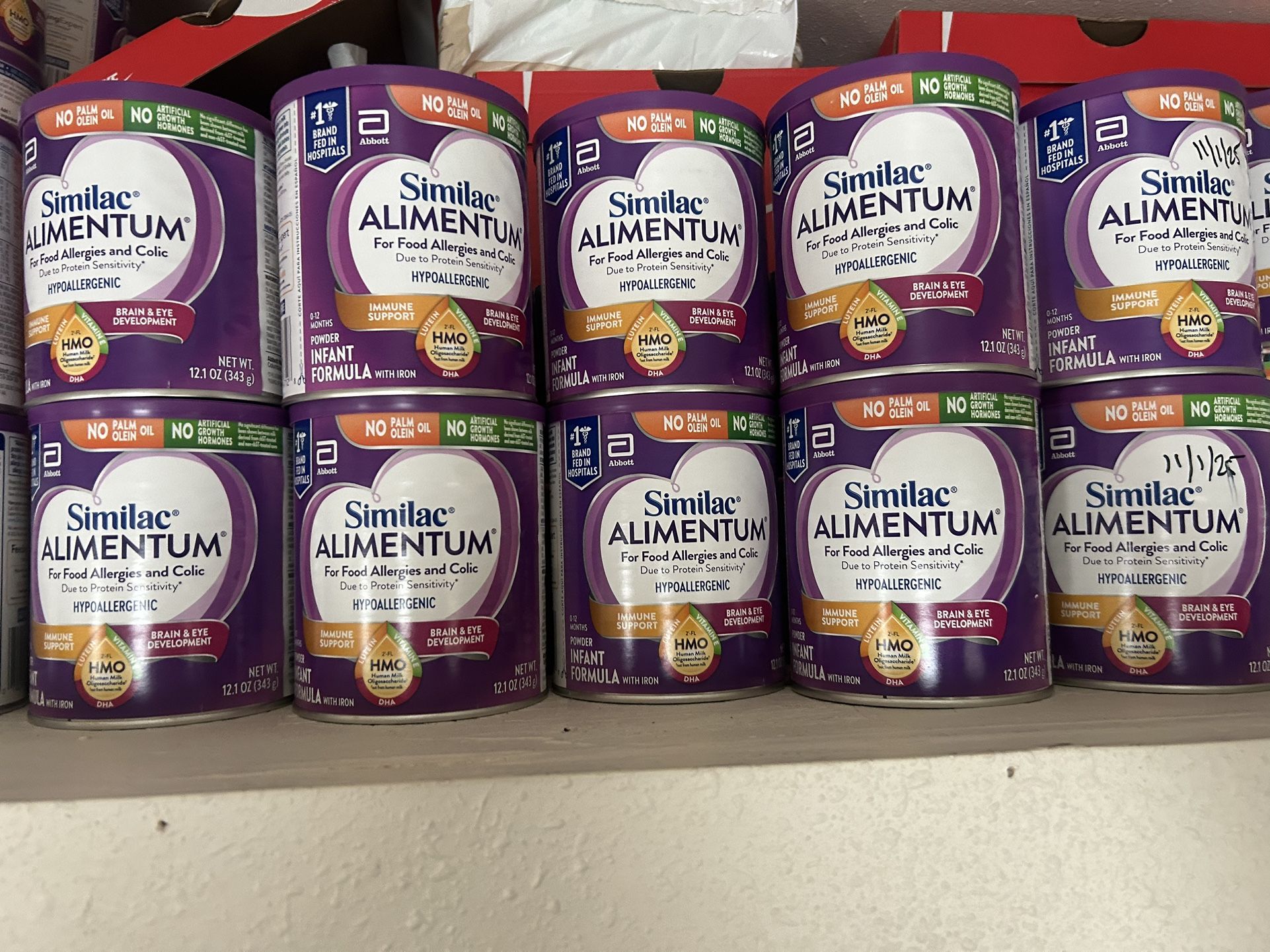 similac alimentum powder 12.1 oz, $10 each