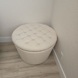 Round Storage Ottoman 