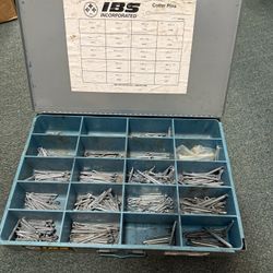 Cotter Pins in Metal Organizer Box