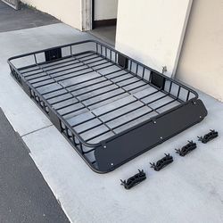 (New) $130 Universal Roof Rack Cargo Basket 64x39x6” Max 150Lbs 