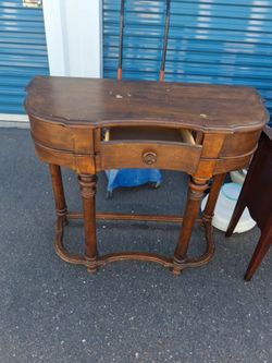 This duo go together  rounded solid wood  entry door table stand  with drawrs