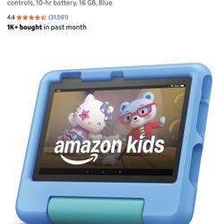 Amazon Fire 7 Kids tablet, ages 3-7. Top-selling 7" kids tablet on Amazon. Includes ad-free and exclusive content, easy parental controls, 10-hr batte