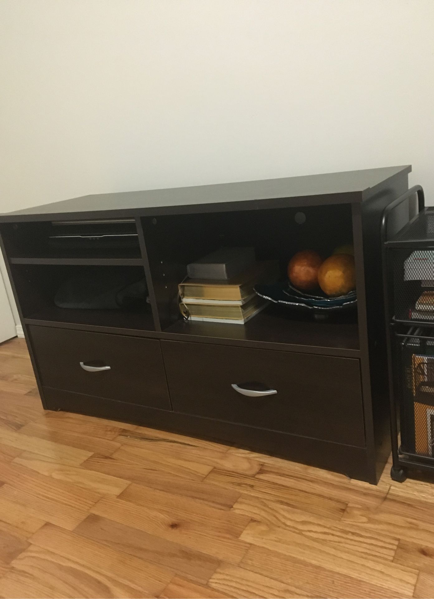 40 in. TV stand/book shelf $60; I can deliver