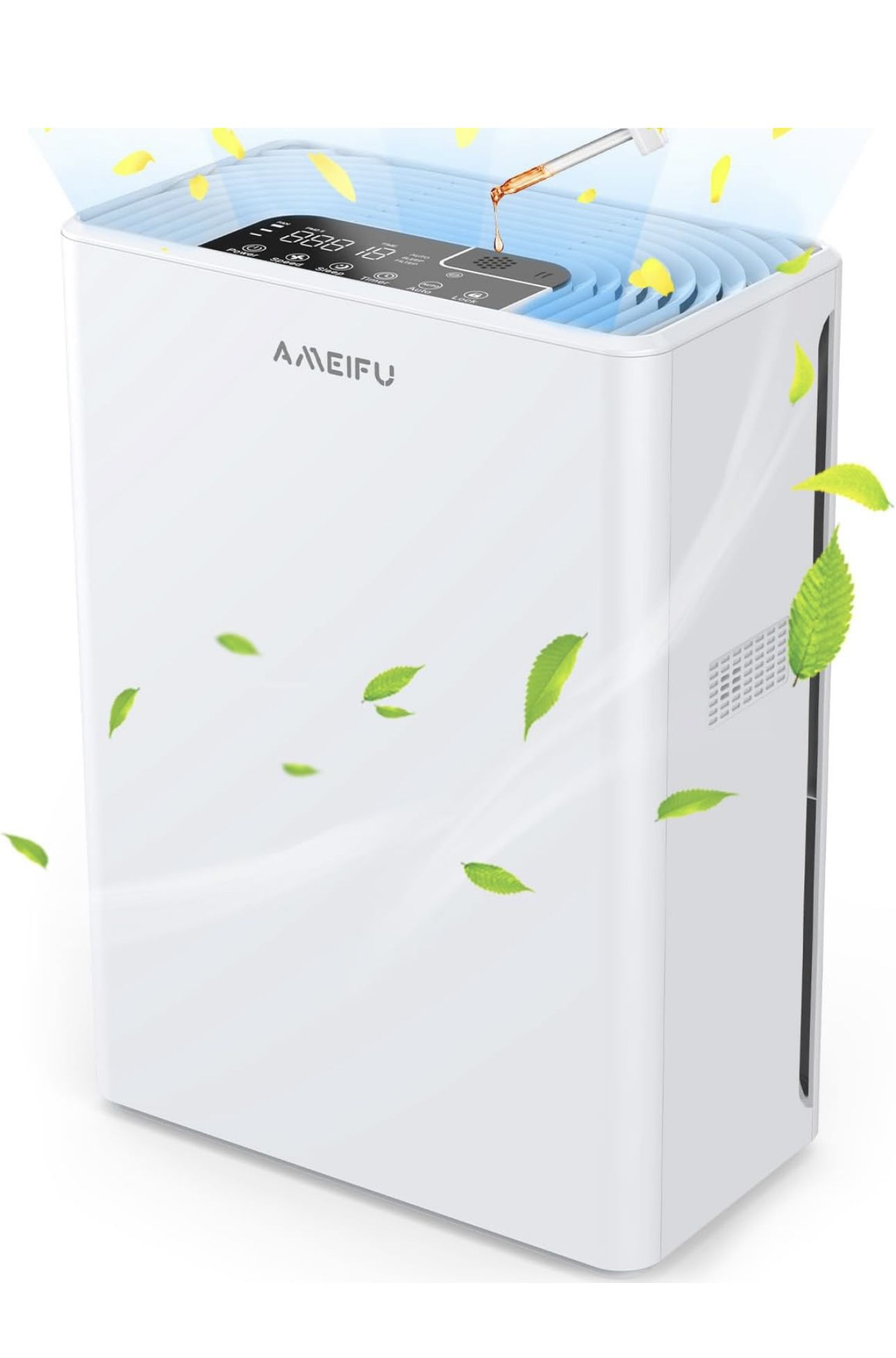 AMEIFU Air Purifiers for Home Large Room up to 1740sq.ft, H13 True Hepa Air Purifiers for Pets Hair, Dander, Smoke, Pollen, 3 Fan Speeds, 5 Timer Air 