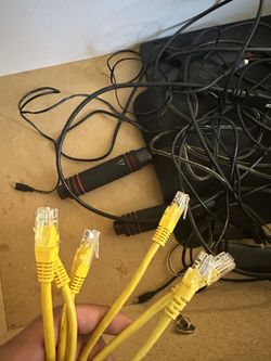 3 Yellow Ethernet Cables