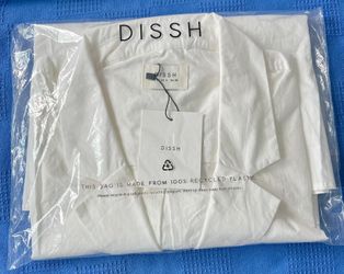 Irene White Long Sleeve Notch Collar Shirt from the fashion label DISSH 4