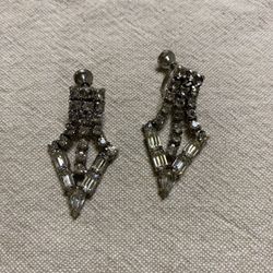 Vtg Rhinestone Earrings