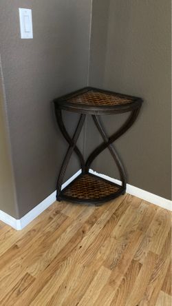 Corner Wicker Shelf