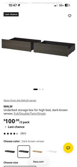 IKEA MALM Underbed Storage Boxes, Set of 2