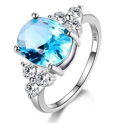 925 sterling silver Sky Blue Topaz Ring
