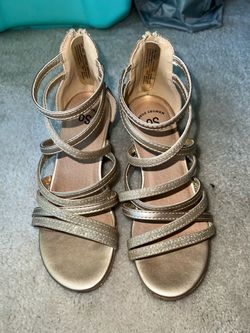 Girls Teens Kohls SO Cork Wedge Open Toe Sandel Sz 3