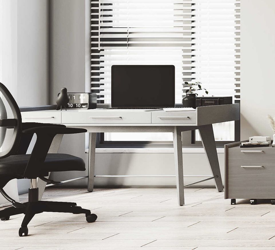 Unique Furniture Rainier Grey Secretary Desk