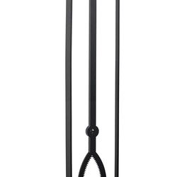Heavy Duty Fireplace Tools Set with 40" Fire Poker and Log Grabber,Wrought Iron Large Fire Pit Tool