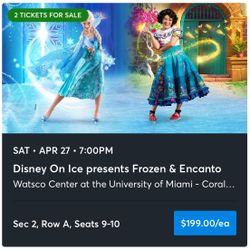 Disney On Ice Presents Frozen & Encanto- 2 Front Row Seats!