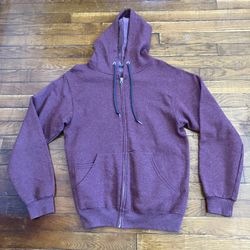 Fruit Of The Loom Hoodie Sweater Zip Up Sweatshirt Men S Small Burgundy Maroon