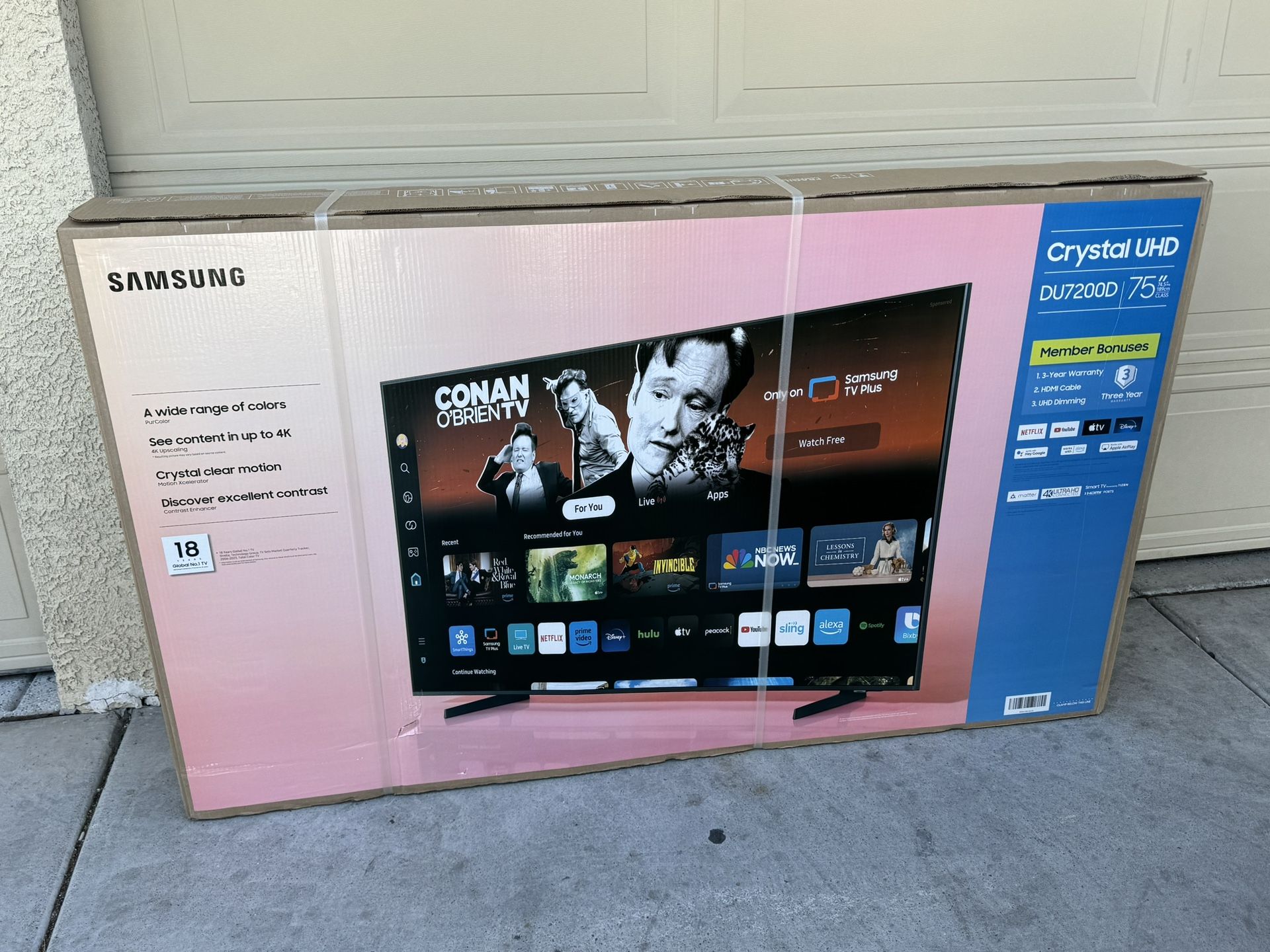 Brand New Samsung DU7200D 75” Tv